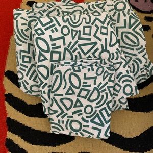 Aelfie Doodle Twin Sheet Set, Green